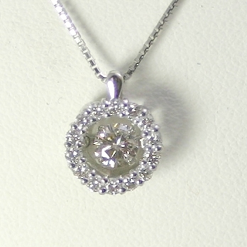 ダンシングストーン ダイヤモンド ネックレス 一粒 0.3ct 鑑定書付 0.343ct Dカラー IFクラス 3EXカット H&C CGL