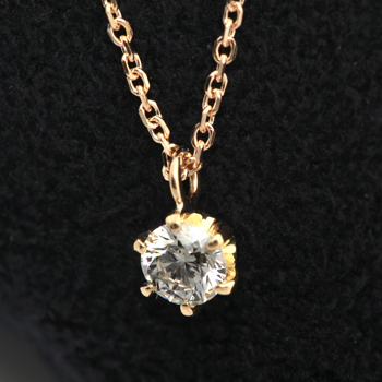 ダイヤモンド ネックレス K18 一粒 0.5ct 鑑定書付 0.508ct Dカラー ...