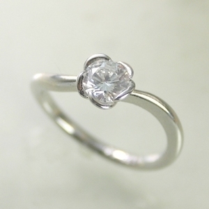 婚約指輪 安い プラチナ ダイヤモンド リング 0.4カラット 鑑定書付 0.419ct Fカラー　VS1クラス 3EXカット H&C CGL