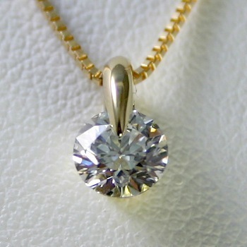 ダイヤモンド ネックレス K18 一粒 0.5ct 鑑定書付 0.500ct Dカラー ...