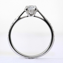 婚約指輪 ダイヤモンド 0.4カラット プラチナ 鑑定書付 0.428ct Fカラー IFクラス 3EXカット H&C CGL T0983-595 HKER*0.4_画像2