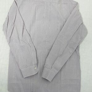 BROOKS BROTHERS MADISON 14 1/2 - 32 White-Violet Shirt.長袖mini-checksキングダム柄のTRADICIONAL fit ブルックスブラザーズ。の画像5