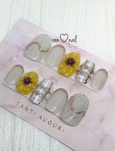再販 ひまわりニュアンスネイルチップ オーダー用