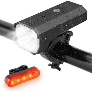 自転車 ライト LED 5000mAh大容量 自転車ヘッドライト 3種類照明モード 高輝度 IPX5防水 テールライト付属 日本語説明書付き (ブラック)