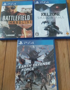 PS4 EARTH DEFENSE FORCEバトルフィールドハードラインキルゾーンシャドーフォール3本