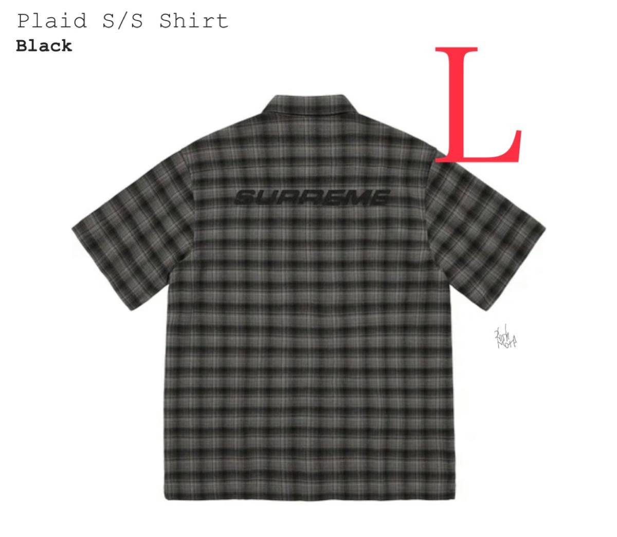 送料無料 L 黒 ブラウン Supreme Plaid Flannel Shirt Black Brown