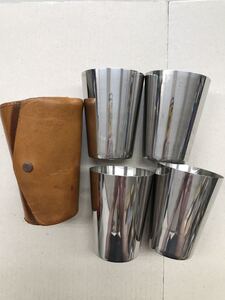 アウトドア用ステンレスタンブラー4個セット中古美品