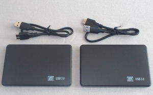 HDD外付けケース 黒 2.5インチ用 USB3.0 SATA プラグアンドプレイ 2個セット