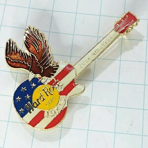 送料無料)Hard Rock Cafe アメリカ国旗 鷲 ギター ハードロックカフェ PINS ブローチ ピンズ A10975