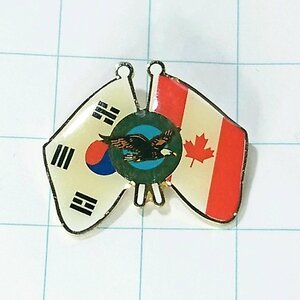 送料無料)韓国Xカナダ 国旗 友好 ピンバッジ ピンズ PINS A11007