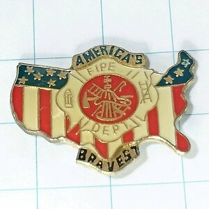 送料無料)America's Bravest 星条旗 アメリカ輸入 アンティーク PINS ピンズ ピンバッジ A11249