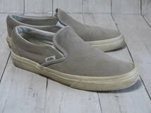 VANS スリッポン SLIP ON ヴァンズ メンズ 7.5 25.5cm CHARCOAL グレー クラシックライン 作業用_画像1