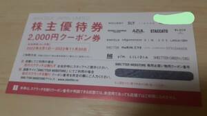 バロックジャパンリミテッド　BAROQUE　JAPAN　LIMITED　株主優待券　2000円分