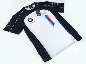 BMW motorrad　World SBK　白色（白紺）　ドライ Tシャツ　　【L】WORLD SUPER BIKE オフィシャル 公式 Tシャツ（検：motoGP 1000RR）