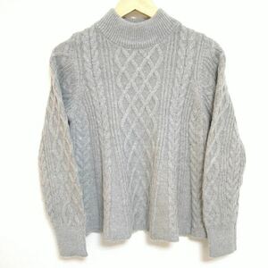 H301h UNITED ARROWS[Another Edition/ Another Addition ] size S rank cable braided knitted sweater gray lady's wool .