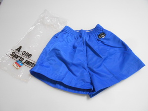 M синий A-one нейлон 100% короткий хлеб шорты спортивная форма спортивная форма Showa Retro не использовался 