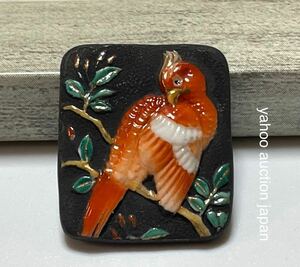  ceramics button 1 piece .. Japan Vintage bird made in Japan ...
