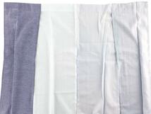 4連のれんカーテン インド綿混素材 幅85x170cm ブルー 送料250円_画像2