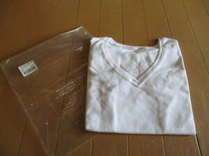 Mo46　在庫整理　処分品　Tシャツ　半袖　白　Vネック　未使用品