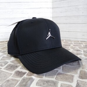 NIKE ナイキ JORDAN ジョーダン ブラック メタルロゴ 57-59cm キャップ ジム バスケット サッカー スケボー