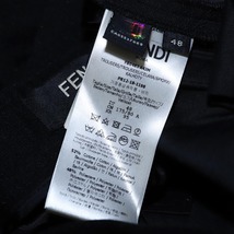 本物 フェンディ 裾ズッカ柄ライン ドローストリング スウェットパンツ メンズ48 ブラック ボトム ルームウエア 国内正規品 FENDI_画像7