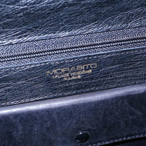 本物 超美品 モラビト 最高峰シグネチャーライン オーストリッチレザー スカラ ブラック 鍵付きハンドバッグ ケリーバッグ 袋付 MORABITO_画像8
