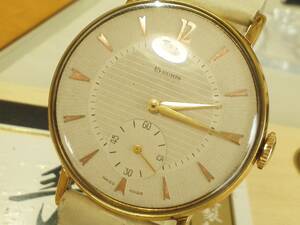 1960年代 　AS１１３０搭載　ギョウシエ仕様　スイス製無名円形デザイン　美品部類　手巻き　スイス手巻腕時計 稼動品