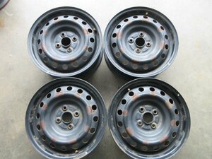 6081ネ2〇15×5 1/2J 100×4穴 +45 トヨタ純正 鉄ホイール 90系 ヴィッツ ベルタ 刻印KS【本州四国九州送料無料】