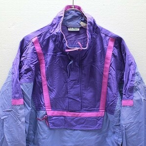 80's LLBEAN LLビーン プルオーバー ナイロンジャケット (L)紫ｘピンク 80年代 旧タグ オールドの画像1
