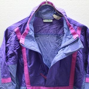 80's LLBEAN LLビーン プルオーバー ナイロンジャケット (L)紫ｘピンク 80年代 旧タグ オールドの画像4