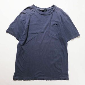 90’s USA製 ポロラルフローレン コットン ポケット Tシャツ M 紺 ステンシルプリント ポケT 90年代 アメリカ製 旧タグ オールド シングル