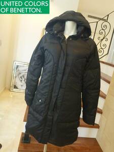  united color zob Benetton (UNITED COLORS OF BENETTON) ** Italy. casual brand black black down coat M