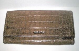 MIU MIU( MiuMiu ) original leather folding in half long wallet 811354E3455C4