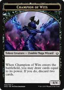 え青 機知の勇者 の永遠トークン 1枚（4枚在庫s 英 良品 HOU）/Champion of Wits Eternalize Token（MTG /破滅の刻/Hour of Devastation/）