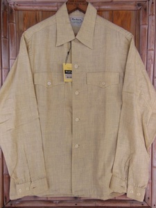 50S dead stock Vintage MARLBOROka abrasion weave pattern cotton rayon shirt /M/ rockabilly 