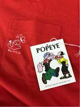 【新品】Mサイズ　ポパイ ネグリジェ ワンピース スリーパー 赤 日本製 パジャマ レア 昭和レトロ POPEYE 部屋着_画像3