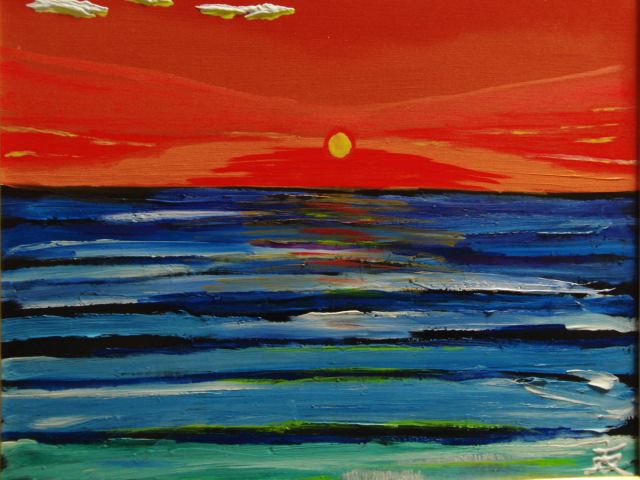 Association nationale des arts TOMOYUKI Tomoyuki, Le soleil et la mer, P10 : 53 cm x 41 cm, Objet unique, Nouvelle peinture à l'huile de haute qualité avec cadre, Dédicacé et garanti authentique, Peinture, Peinture à l'huile, Nature, Peinture de paysage