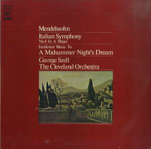 A00504833/LP/ジョージ・セル「メンデルスゾーン/交響曲第4盤イタリア、真夏の夜の夢他」