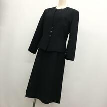 HARDY AMIES ハーディ エイミス 英国王室御用達 ブラックフォーマル セットアップ ノーカラージャケット ワンピース 喪服礼服 7号_画像10