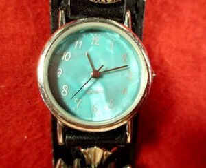 FM60C) * work properly wristwatch *Kitty Kitty * Sanrio * circle shape blue 