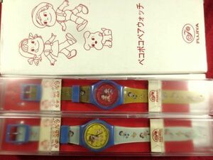 FM5G3)* work properly wristwatch * Peko-chan poko Chan pair 2 piece * Fujiya * unused 