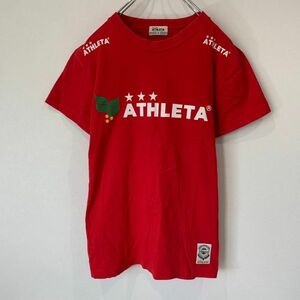 [KWT2227] ATHLETA 半袖Tシャツ レディース レッド S ポス