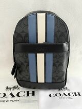 COACH コーチ ボディバッグ ワンショルダーバッグ 斜め掛け メンズ レザー ネイビー F26067 アウトレット 正規品_画像1