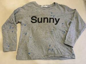 中古　THE SHOP TK 　SunnyスプラッシュロングTシャツ 　ライトグレー 　120cm　定価