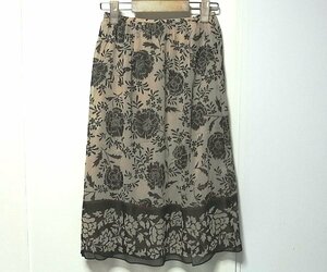 [ito gold GEORGES RECH Georges Rech ] made in Japan * beige group . black group * floral print * chiffon manner gathered skirt *34 size!