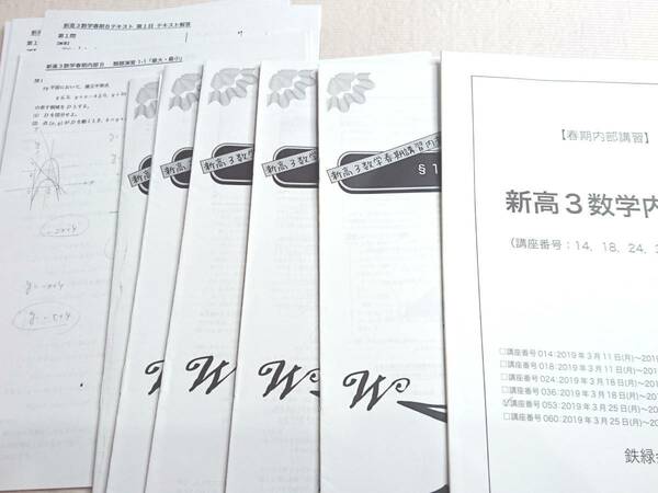 鉄緑会　李先生　新高3数学春期内部B　テキスト・冊子・プリントフルセット　数学ⅠAⅡB　駿台　河合塾 SEG