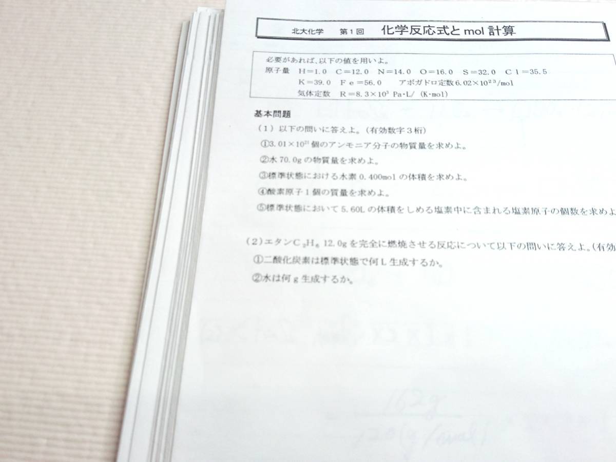 テキスト SEG 化学実戦テストゼミ上級 板書医学部東大京大 河合塾 駿台