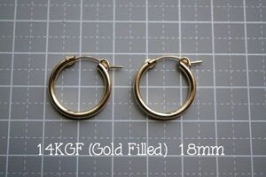 フープピアス　18mm　K14GF ゴールドフィルド　1ペア / 別売りのフープ用チャームをアレンジ・コーディネイトしてお楽しみください