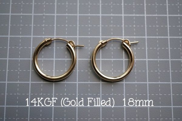 フープピアス 18mm K14GF ゴールドフィルド 1ペア / 別売りのフープ用チャームをアレンジ・コーディネイトしてお楽しみください