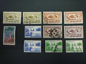 ▲ｒ-87461-45 外国切手 ベトナム切手 印有 まとめて バラ11枚